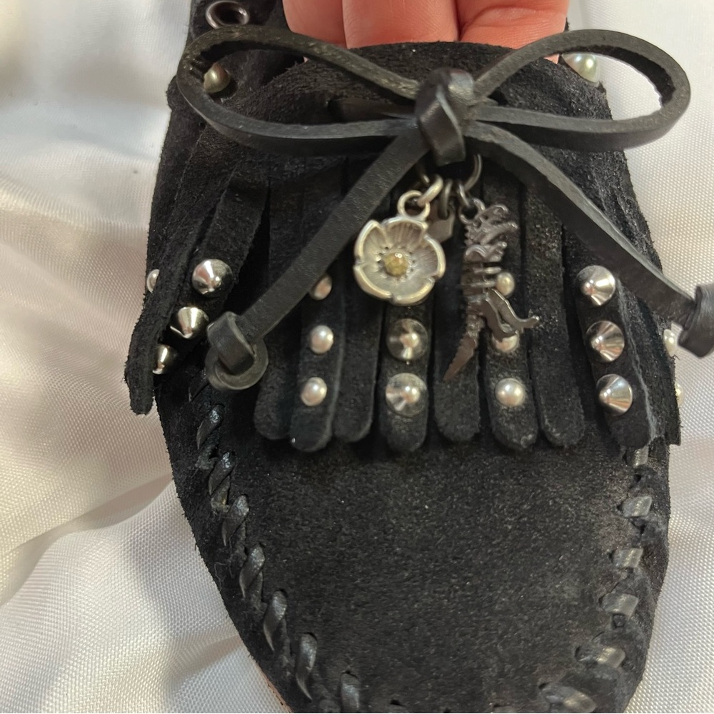 Coach Rocassin Black Suede Moccasin Flats - Picture 7 of 13